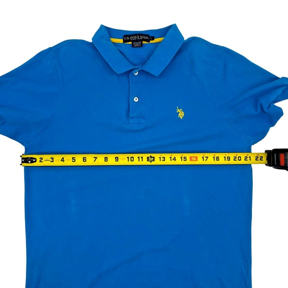 Women's U.S. POLO ASSN. Short Sleeve Cotton 2 Button Front Collar Shirt L Preppy - Picture 6 of 7